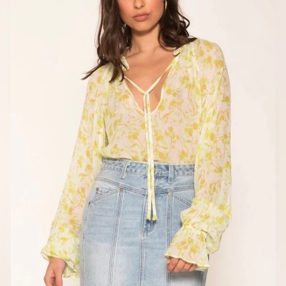 Anthropologie Tops - Anthropologie Aureta Sheer Printed Blouse